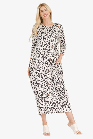 Leopard Contrast Dress