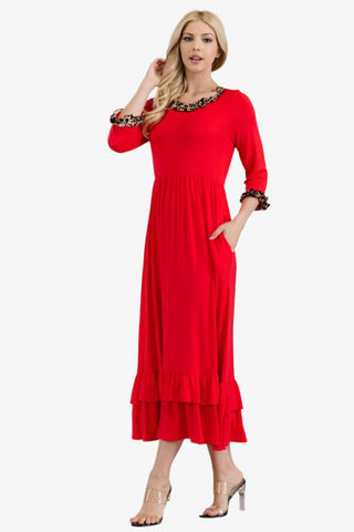 Full Size Ruffle Midi Dress