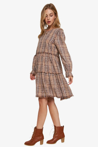 Frayed Plaid Dress