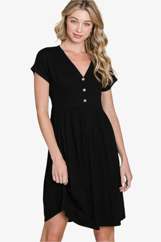 Black Short Sleeve Dress