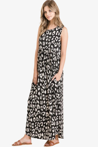 Leopard Waist Maxi Dress