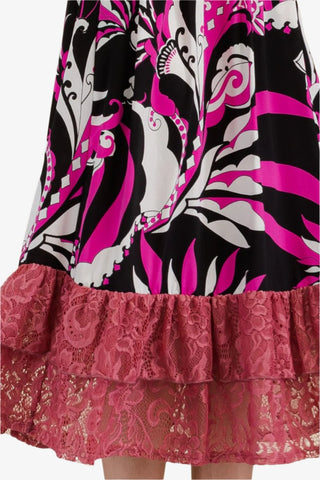 Fuchsia Ruffled Midi Dress