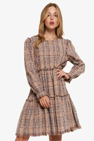 Frayed Plaid Dress