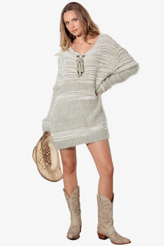 Front Tie Sweater Dress