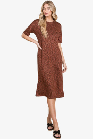 Round Neck Midi Dress