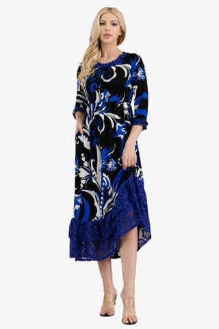 Paisley Ruffled Midi Dress