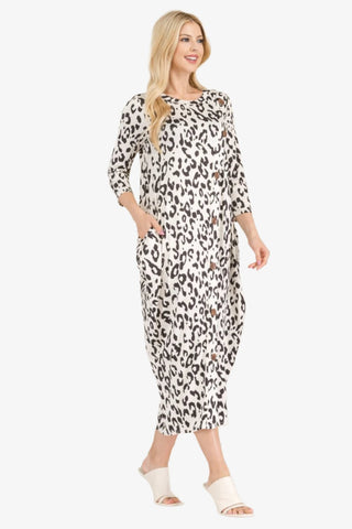 Leopard Contrast Dress